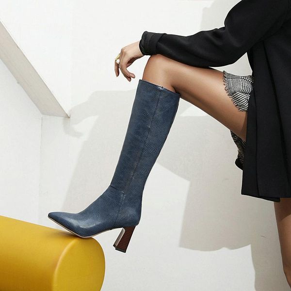 

boots autumn and winter women's western cowboy thick heel british knight women, Black
