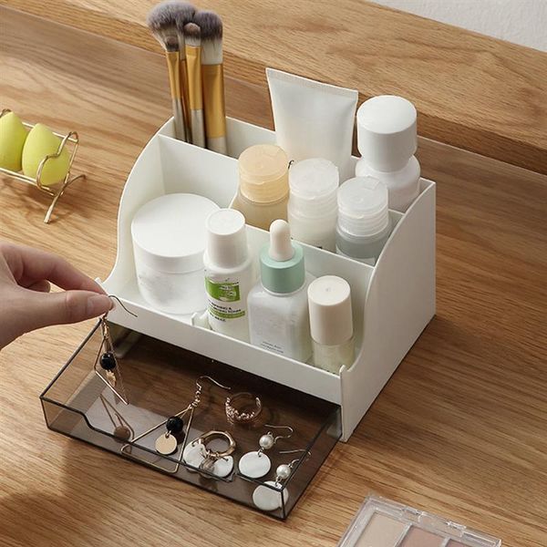 

1pc multi-purpose deskstorage box makeup for home (white) boxes & bins