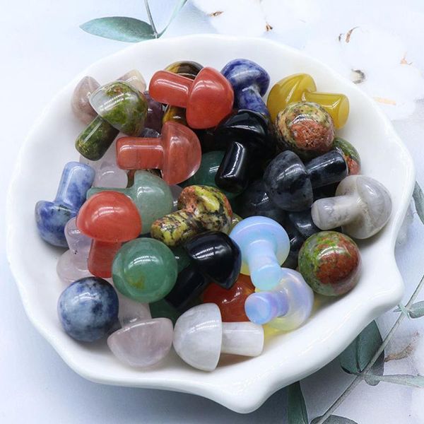 

decorations natural crystal mushroom shape sculptures collectible fish tank landscape ornament for office home decor