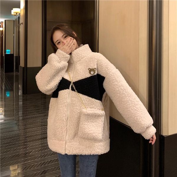 

women's jackets fall winter zipper coats women 2021 long sleeve warm soft outerwear femme all match office lady autumn, Black;brown