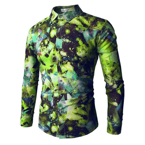 

men's casual shirts fashion stand collar shirt cardigan slim fit colorful print blouse single breasted trip man clothing, White;black