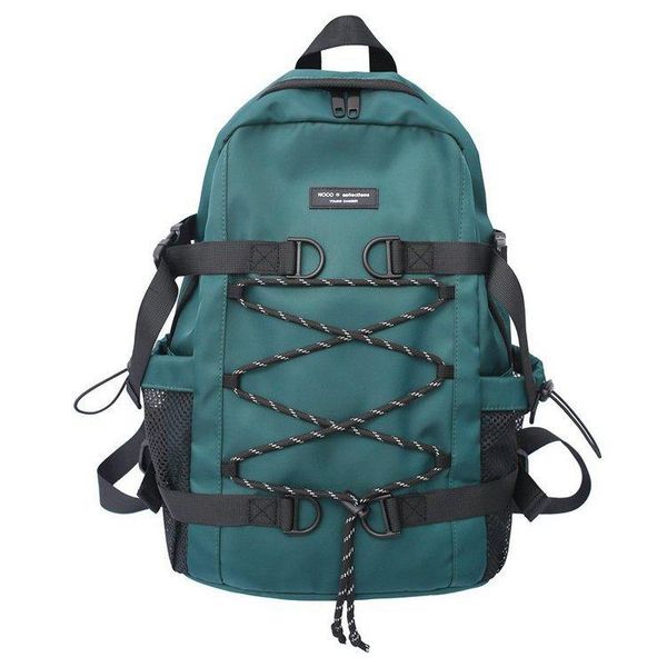 

men's functional nwe style backpack fashion leisure simple large capacity back bags green black oxford lapschool