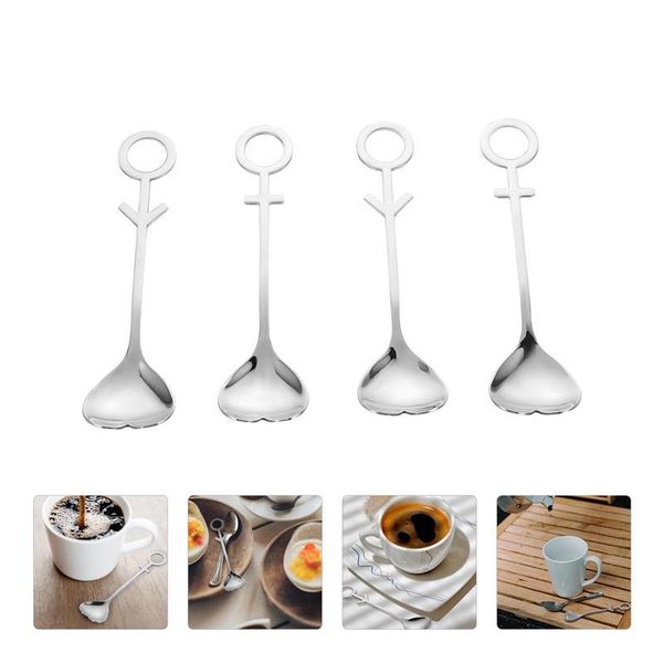 

spoons 2pcs dessert coffee stirring couple (silver)