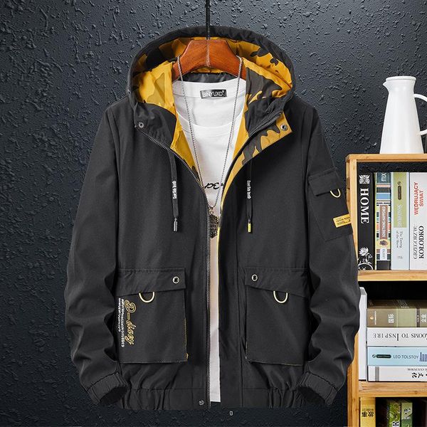 

men's trench coats 2021 black green overcoat casual windbreakers fashion spring oversized 6xl 7xl 8xl 9xl autumn jackets clothes, Tan;black