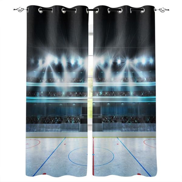 

ice hockey playing field curtain for kitchen living room bedroom curtains home decoration window treatments drapes &