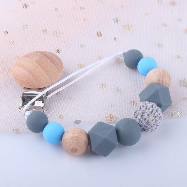 

pacifier clip baby silicone teething beads personalized beech shower gift pacifiers#