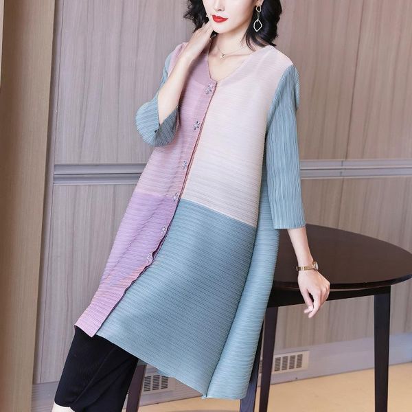 

casual dresses vanovich pluz size fashion women pleated dress spring and summer 2021 ladies europe wild clothing, Black;gray
