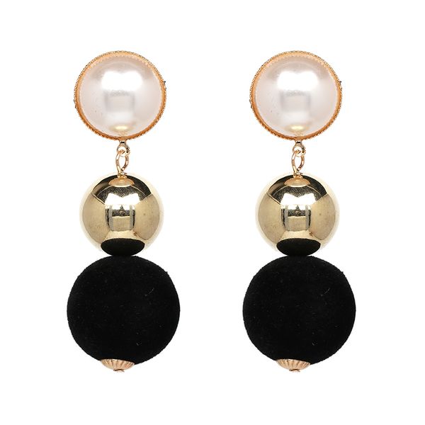 

elegant jewelry simulated pearl earrings long pendant beaded ball drop earrings for women brincos, Silver