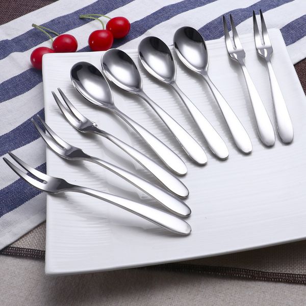 

korean 304 coffee dessert stirring spoon creative fashion fruit cake small fork swan tableware set