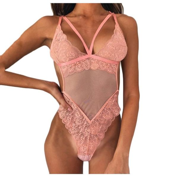 

mesh lace women sheer backless bodysuit teddy jumpsuit lingerie erotic clothes party favor