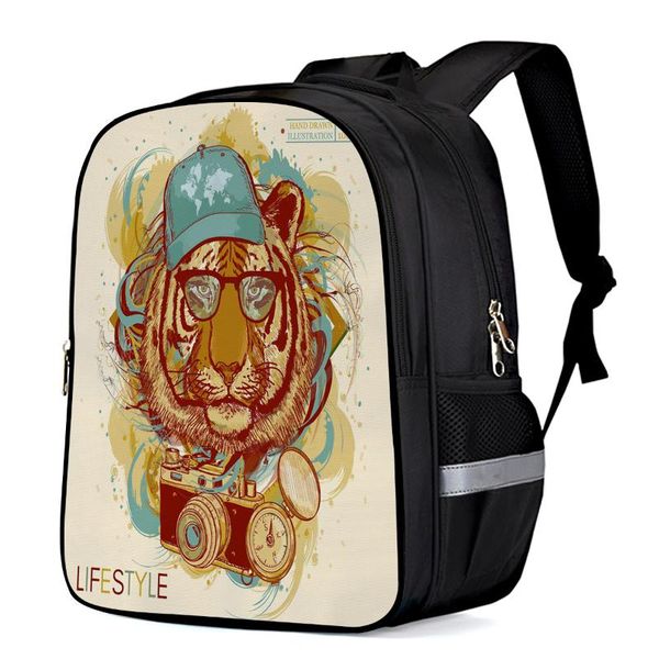 

backpack animal colorful tiger hat fashion simple student schoolbag boys and girls backpacks