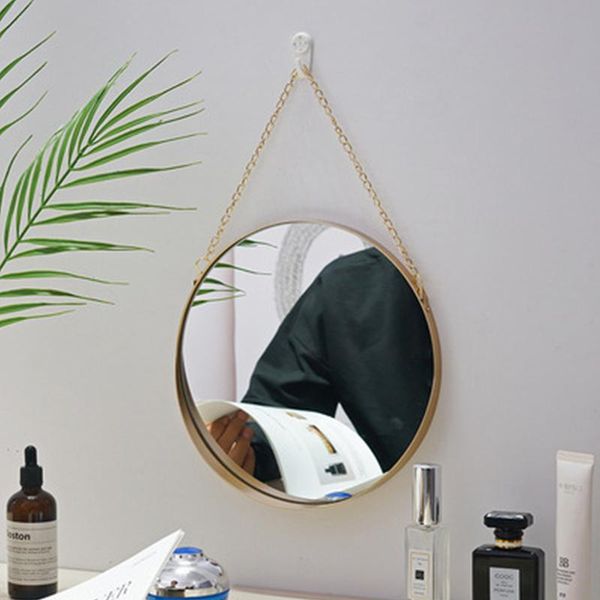 

mirrors nordic bathroom mirror round wall mount hanging ornament salon decor safety explosion-proof