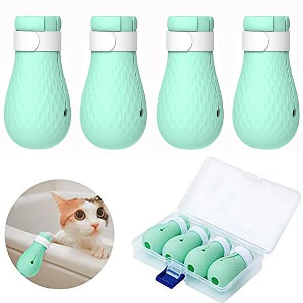 

cat costumes silicone bath supplies anti-scratch shoes adjustable cover protector boot pet grooming bathing shaving tool