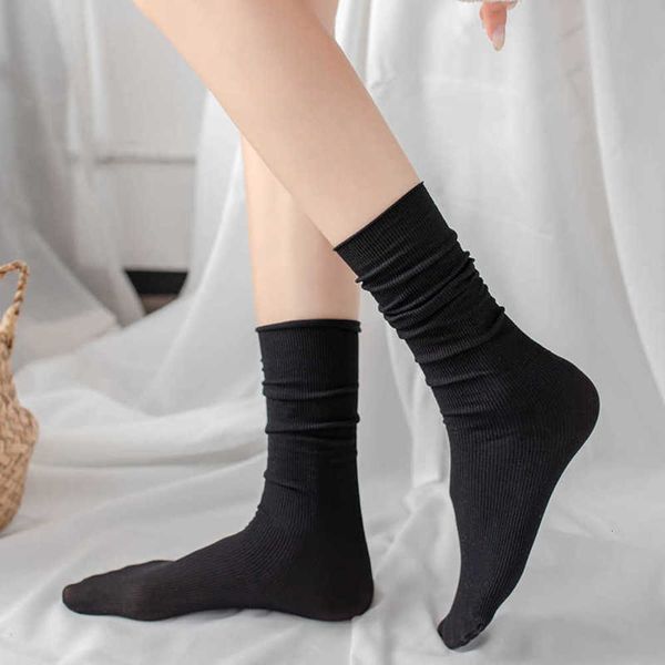 

socks candy color pile socks spring and summer velvet ice thin gift tube, Black