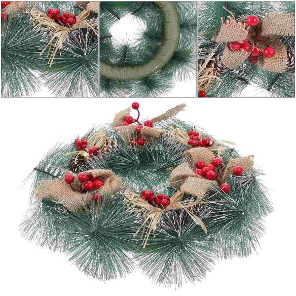 

decorative flowers & wreaths 1pc christmas hanging festival garland pine cone red berries decor