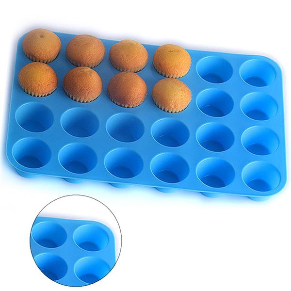 

baking moulds 24 hole mini muffin cupsilicone soap cookies cupcake bakeware cake pan tray mould home diy tool mold