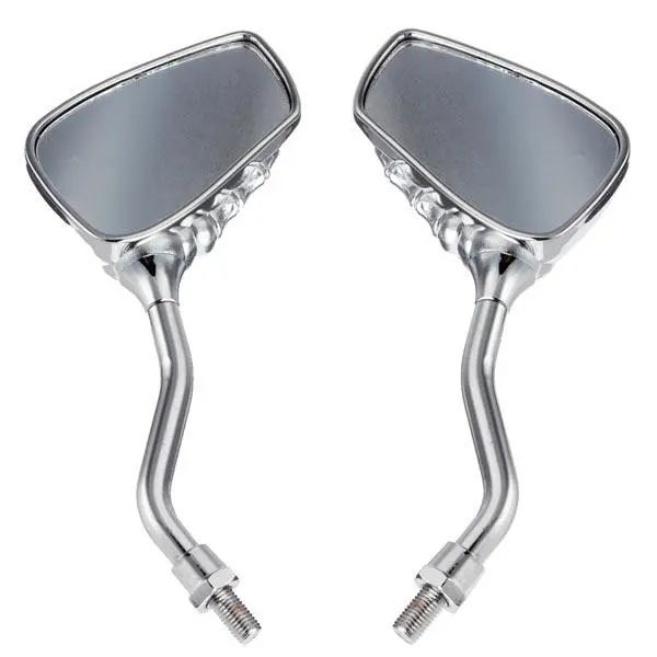 

8mm 10mm universal motorcycle chrome skull claw side rear view mirrors