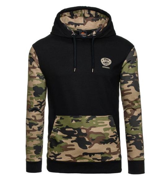 

men's hoodies & sweatshirts 2021 autumn camouflage pullover stitching sweatshirt baseball shirt casual loose for men fashion, Black