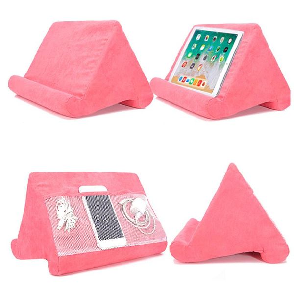 

cell phone mounts & holders multifunctional holder reading pillow adjustable angle mobile phones tablet stand for desk bed with mesh pockets