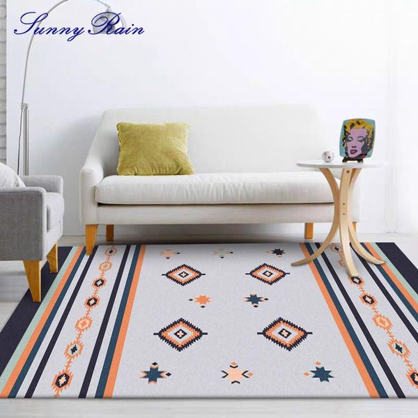 

sunnyrain 1-piece printed fleece bohemia area rug for bedroom kitchen rugs washable custom carpets