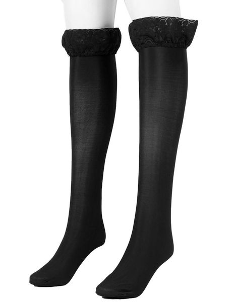 

socks & hosiery thigh high stocking women summer over knee girl female 70d smooth silky lace style stay up stockings, Black;white