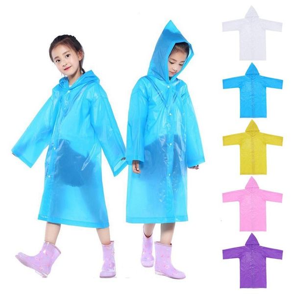 

kids portable reusable raincoats children rain ponchos 6y-12y not a one-off raincoat solid transparent waterproof outdoor coat, Blue;gray
