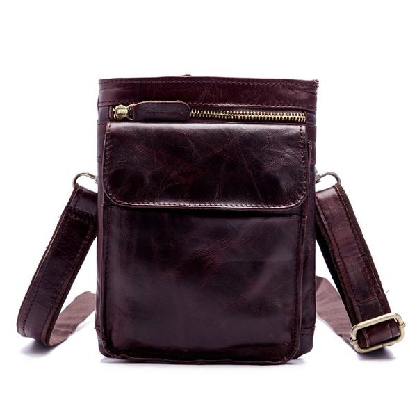 

men's leather pack oil wax single-shoulder bag trouser head hanging mobile phone oblique cross-pack retro waist bags