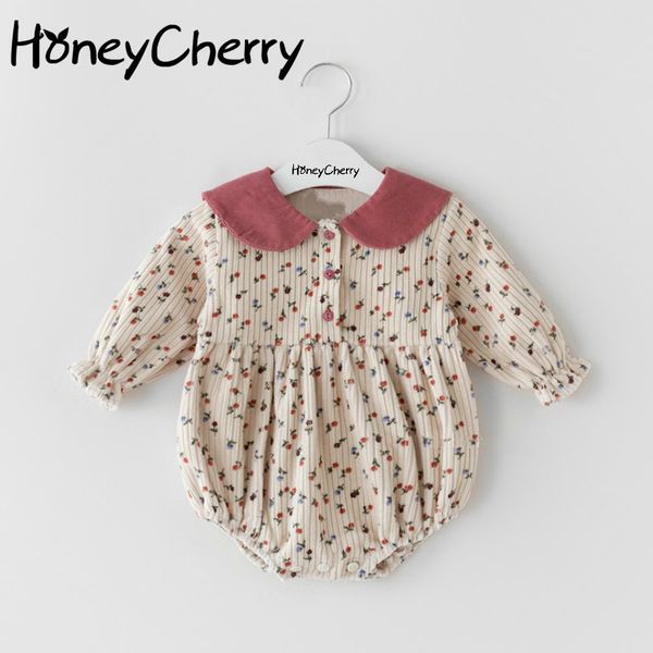 

female baby corduroy floral cute bodysuits girl clothes 210515, Blue