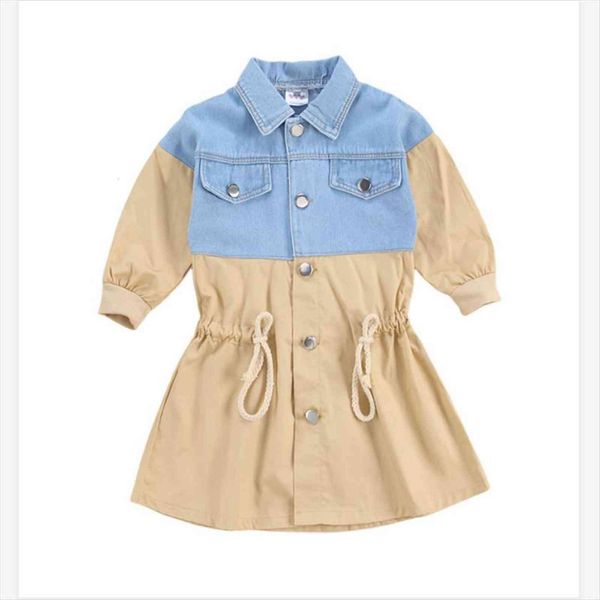 

fashion autumn winter baby kids girls long sleeve coat patchwork trench buttons outerwear for, Camo