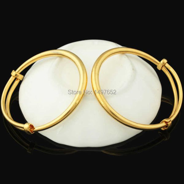 

fashion dubai gold baby bangle jewelry for boys girls18k gold color ethiopian/african kids bangles bracelet jewelry q0717, Black
