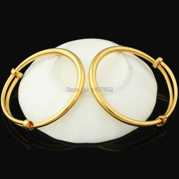 Fashion Dubai Gold Baby Bangle Jewelry for Boys Girls18k Color oro etiopico / africano Braccialetti per bambini Gioielli Q0717