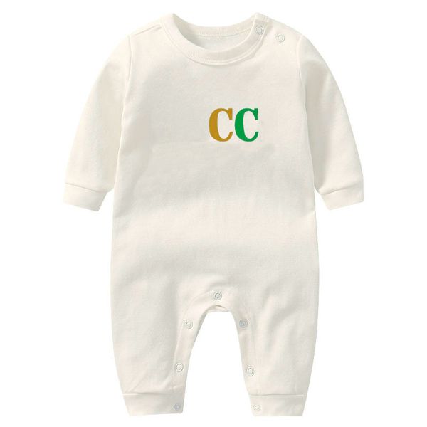 

Baby Rompers Boys Girls Designer Letter Print Pure Cotton Short-sleeved and Long Sleeve Jumpsuit Newborn Romper G365, Lemon yellow