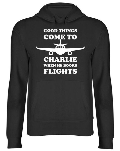

men's hoodies & sweatshirts personalised when he books flights mens hooded hoodie, Black