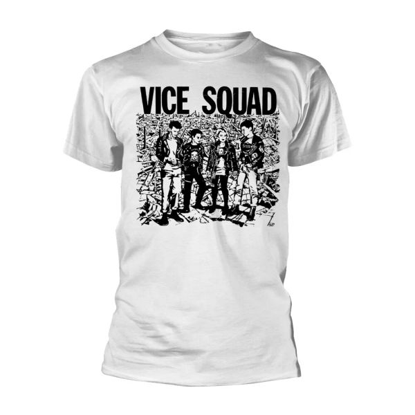 

vice squad last rockers (white) official t-shirt men unisex, White;black