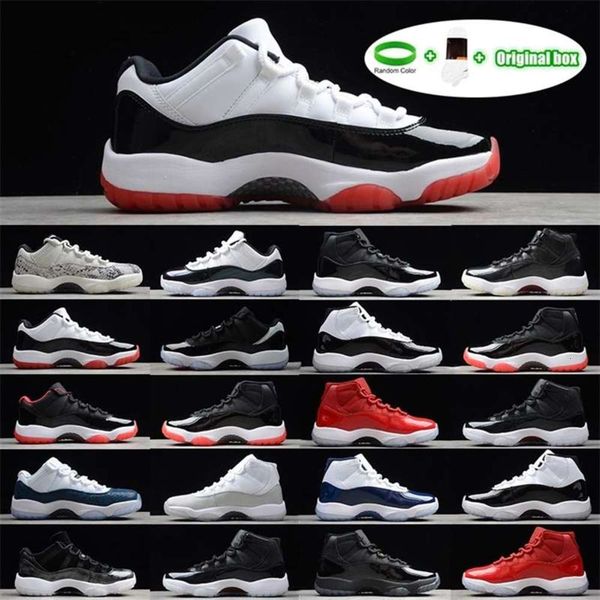 

[bracelet+socks+ box]11 11s shoe 25th anniversary bred concord 45 gym red mens basketball shoes indigo royal reverse yuduojiaju