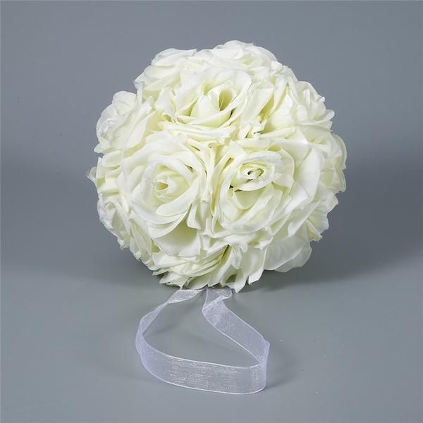 

15x21cm handmade artificial rose flowers kissing hanging ball diy bouquet home wedding party decor dfds889 decorative & wreaths