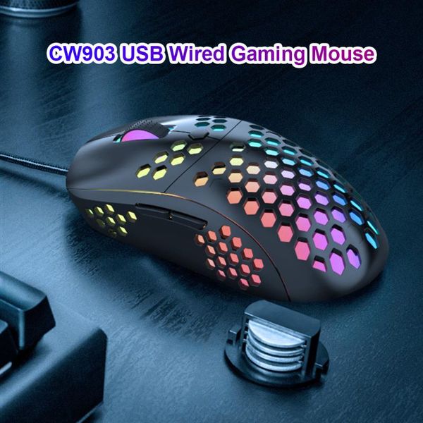 

mice usb wired mouse non-slip computer rgb gaming 6-gear dpi adjustable for cw903