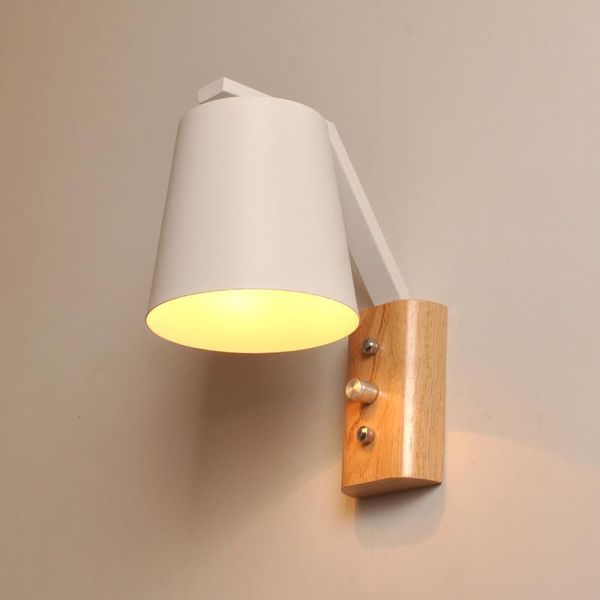 

wall lamp wooden led light bedside bedroom nordic vintage modern sconce vanity for living room stairs mirror e27