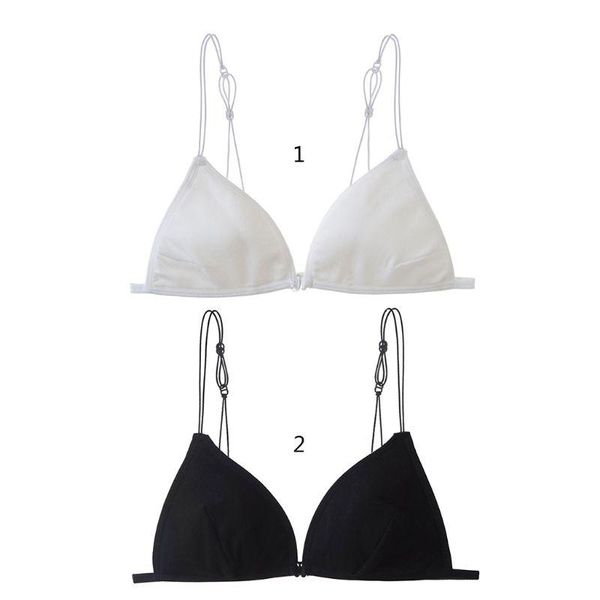 

bras women triangle cup bralette wire padded bra front closure underwear, Red;black