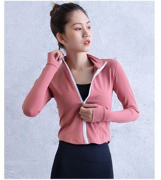 

women's jackets sportswear zipper jacket women yoga sports coat winter running gym fitness wear training exercise clothing dance outer, Black;brown