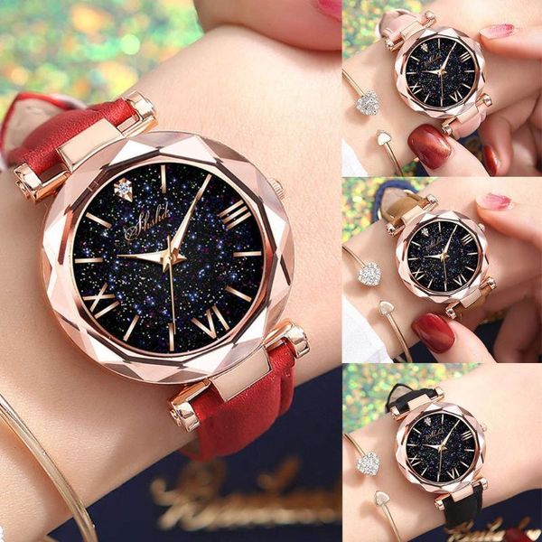 

women watches luxury quartz braceletes stars little point frosted belt casual bracelet watch ladies damski 921 wristwatches, Slivery;brown