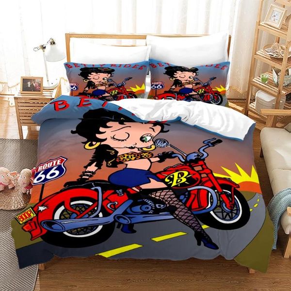 

bedding sets charming girl lady betty boop duvet cover with pillowcase set twin full  king size bed linens bedclothes