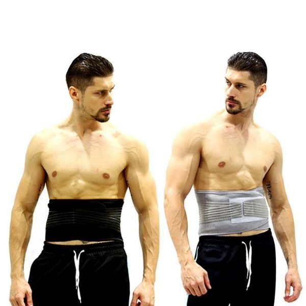 

waist support women lower back brace belt spine men belts elastic breathable lumbar corset orthopedic, Black;gray