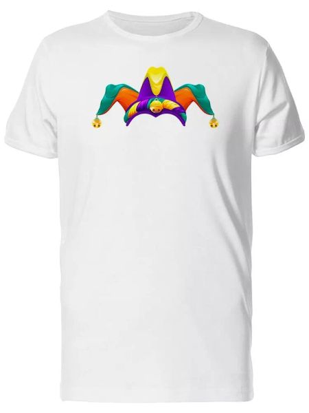 

fools cap with bells men's tee -image by shutterstock, White;black