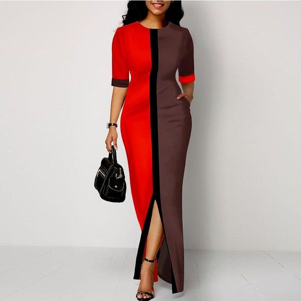 

ethnic clothing african dresses for women 2021 summer short sleeve long dress clothes, Red