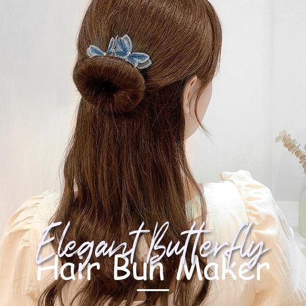 

elegant butterfly hair bun maker hairpin heandband fashionable for women girls xin-1