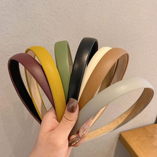

hair accessories 1pc bands women girls headband pu leather solid color simple style fashion band headwear bezel