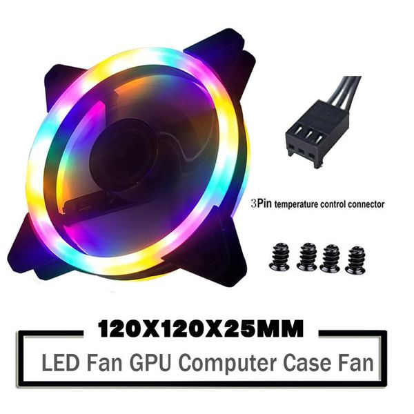 

fans & coolings rgb fan 1/3/5pcs 3 pin 120mm computer case silent 12cm cpu cooling pc cooler 12v dc adjust speed