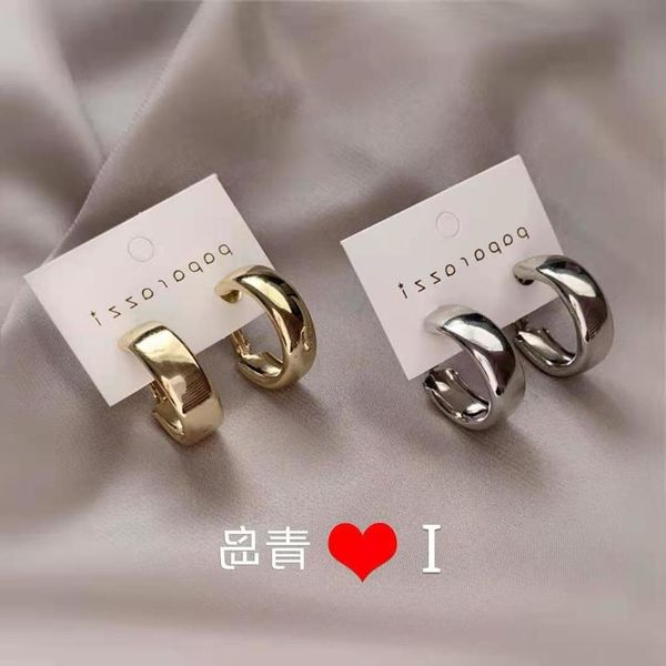 

earrings s925 silver needle fashion cool personality exaggeration large earrings metal earrings female 121, Golden