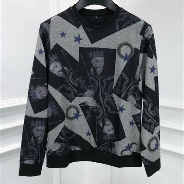 

hoodie spring 20ss fashion king print sweatshirts pullover for men, Black